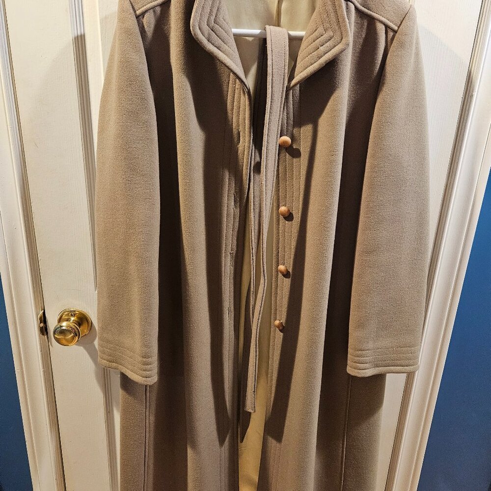 Ladies six 15/16 Wool Blend Full Length Coat